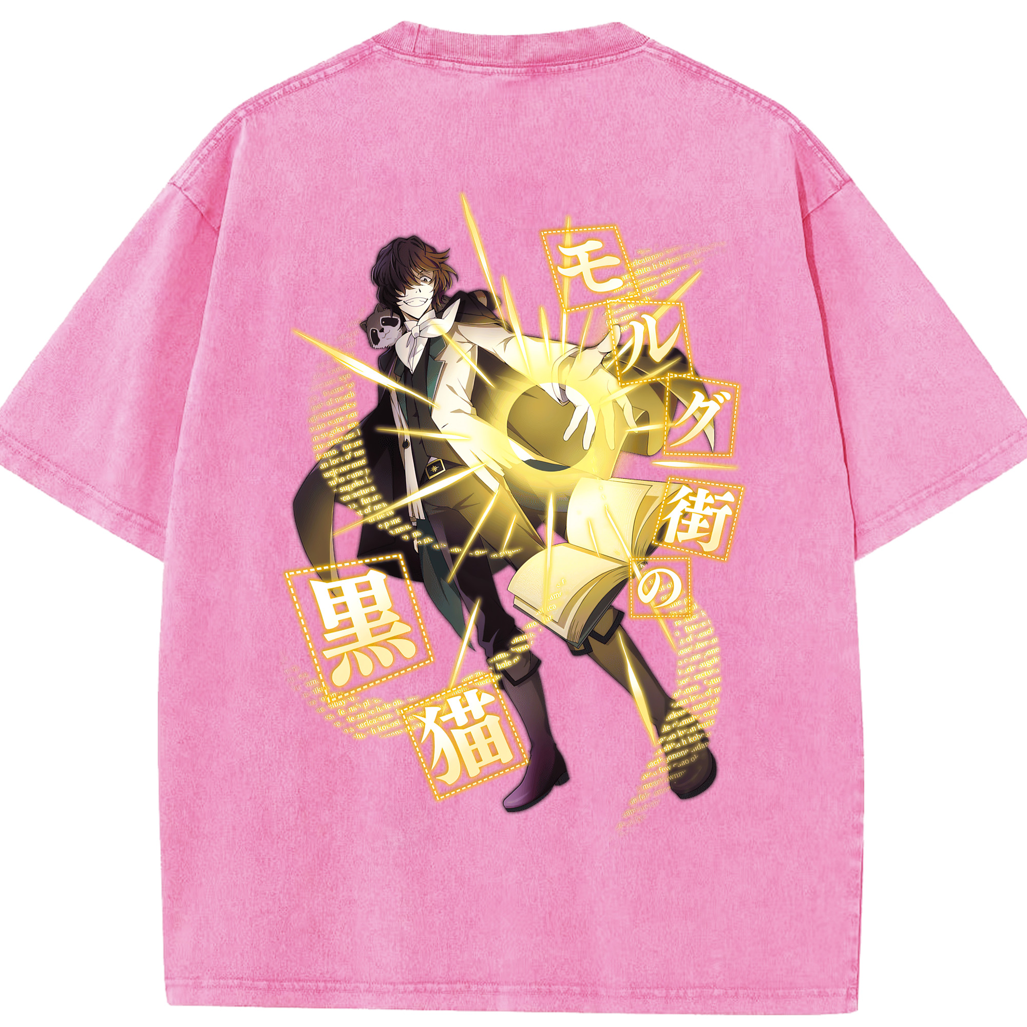 （画像用） 文豪ストレイドッグス Bungo Stray Dogs 綿100% ヴィンテージ風 半袖Tシャツ（背面プリント）